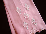 Flora Embroidered Pink Linen Vintage Madeira Guest Towel