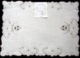 Madeira Vintage Embroidered Linen Placemats - 9x13, Set of 4