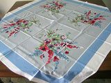 Summer Flower Bouquets Vintage Tablecloth 48x50