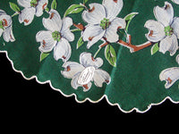 Burmel Round Vintage Dogwood Handkerchief, Green