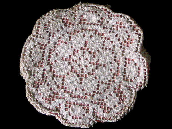 Set of 12 Vintage Buratto Lace Doilies 6 Inches Round