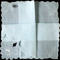 Something Blue Vintage Handkerchief, Made in Switzerland