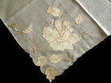 Rose Applique Vintage Handkerchief, Madeira Portugal