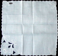 Something Blue Vintage Handkerchief, Made in Switzerland