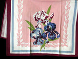 Bearded Irises Vintage Tea Towel, Kitchen Towel
