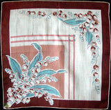 May Flower of the Month Lily of the Valley Vintage Handkerchief, Kimball