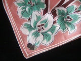 August Flower of the Month Gladiolus Vintage Handkerchief, Kimball