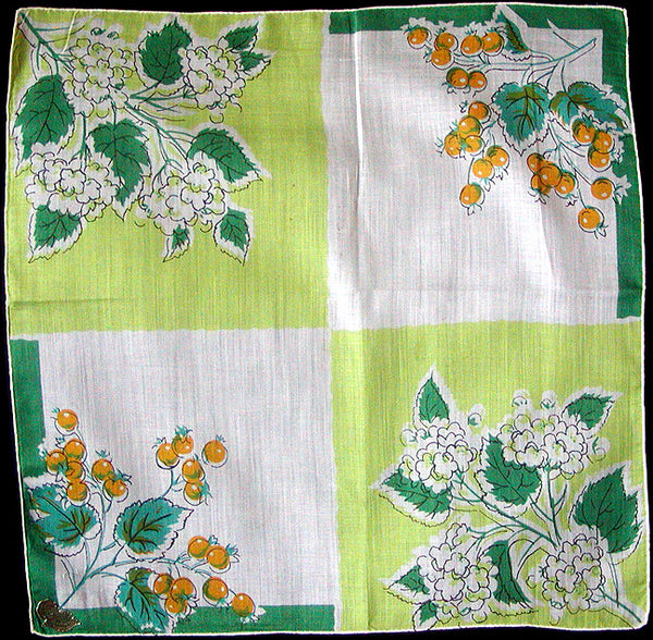 May Flower of the Month Hawthorn Vintage Handkerchief, Kimball