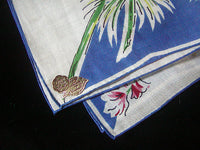 July Flower of the Month Larkspur Vintage Handkerchief, Kimball