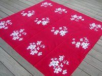 Dogwood Vintage Wilendur Tablecloth Red 62x65