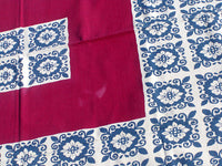 Floral Tile Startex Starglow Vintage Tablecloth 50x58