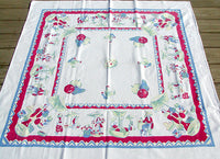 Festive Mexicano Latino Vignette Vintage Tablecloth 48x52