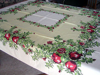 Pomegranates Vintage Fruit & Floral Tablecloth Unused 52x52