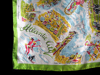 Atlantic City Tourist Vintage Silk Handkerchief Travel