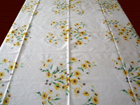 African Daisy Vintage Tablecloth Wilendur 50x53