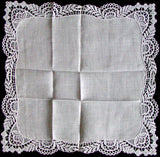 Art Nouveau Lace & Linen Vintage Wedding Handkerchief