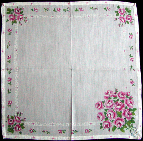 Roses Vintage Handkerchief of the Month Burmel As Seen in Vogue