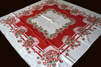 Strawberry Festival Vintage Tablecloth 46x46