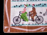 Bicycle Built for Two Vintage Handkerchief Betty Anderson NOS