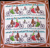 Bicycle Built for Two Vintage Handkerchief Betty Anderson NOS