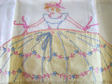 PR Southern Belle Embroidered Vintage Pillowcases Yellow Ruffle