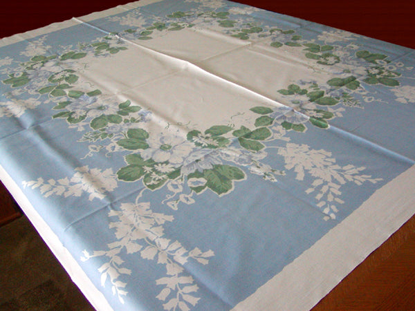 Old Fashioned Floral Print Vintage Tablecloth, 48x54
