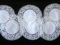 Set of 6 Vintage Linen & Lace Round Doilies, 10 Inches