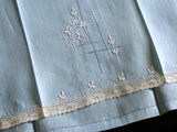 Blue Linen & Lace Vintage Madeira Guest Towel