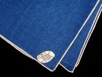 Burmel Hand Rolled Vintage Irish Linen Handkerchief, Blue