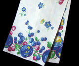 Blue Fruit & Floral Vintage Kitchen Tea Towel