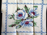 Big Blue Poppies Vintage Wilendur Tea Towel Kitchen Dishtowel
