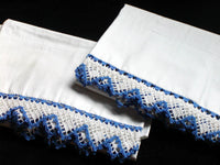 New Old Stock PR Vintage Cannon Percale Pillowcases Crochet Lace