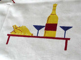 Broderie Waiter and Waitress Vintage Tablecloth 48x50