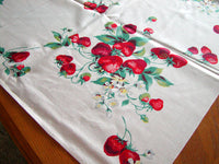Strawberry Wilendur Vintage Tablecloth 48x54 Array
