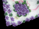 Burmel Original Violets Vintage Handkerchief
