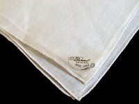 Burmel Hand Rolled Linen Vintage Handkerchief MWT, White