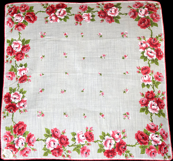 Burmel Original Rosebush Border Vintage Handkerchief