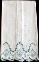 Blue & White Vintage Madeira Linen Guest Towel