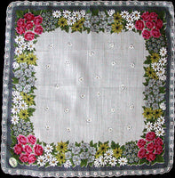 Carol Stanley Vintage Floral Handkerchief, Old Stock