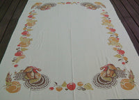CHP Thanksgiving Vintage Tablecloth California Hand Prints 60x80