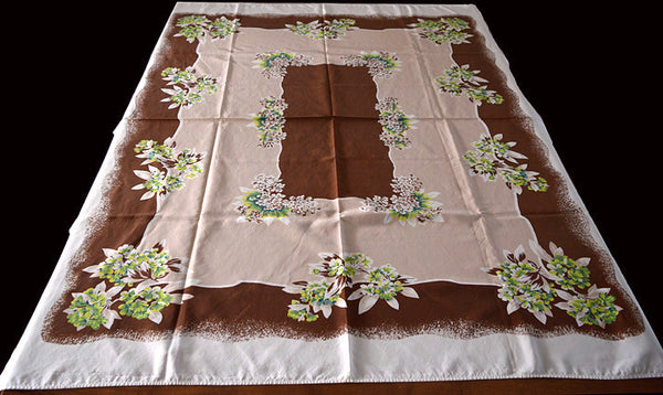 CHP Rhododendron Vintage Tablecloth 52x63, Hermosa Cloth