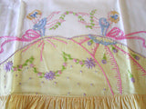 PR Southern Belles Embroidered Vintage Pillowcases Yellow Ruffle