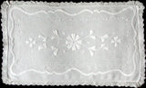 Whitework Embroidery Centerpiece Doily Vintage Linen Lace 15x9