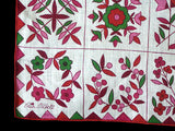 Erin O'Dell Floral Folk Art Vintage Linen Handkerchief