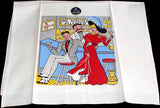 Gay 90s Bar Theme Vintage Tea Towel, Unused - MWT