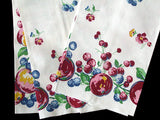 Fruit & Floral Vintage Kitchen Towels, Tea Towels, Pair