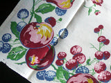 Fruit & Floral Vintage Kitchen Towels, Tea Towels, Pair
