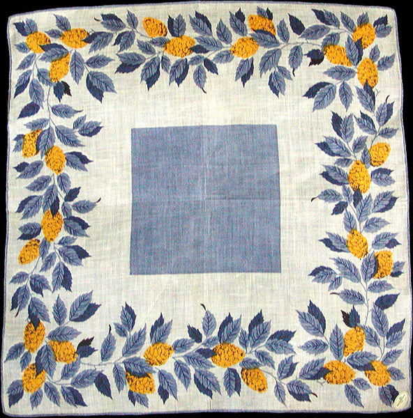 Pinecones & Leaves Irish Linen Vintage Handkerchief MWT