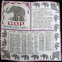 G.O.P. Republican Party Vintage Handkerchief, Franshaw