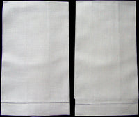 Fine Gray Vintage Irish Linen Guest Towels, Pair